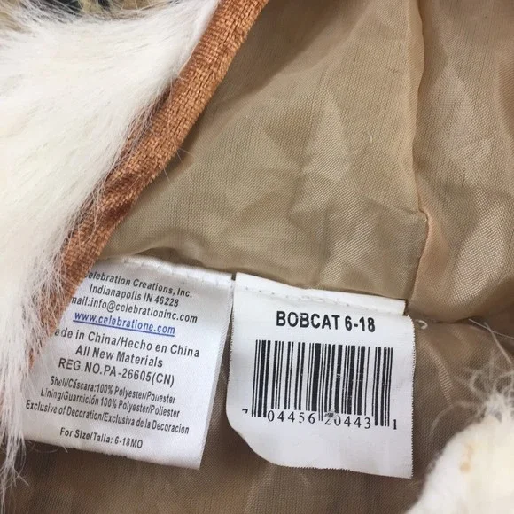 Bobcat Costume Infant Size 6-18 Photo Prop (BF) - Picture 2 of 3